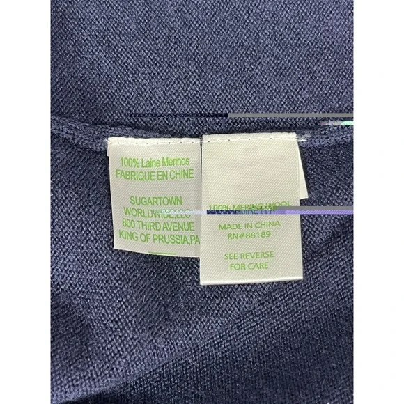 Lilly Pulitzer Devlin Sweater Shift‎ Dress Navy Blue Merino Wool Sz L - Picture 6 of 11